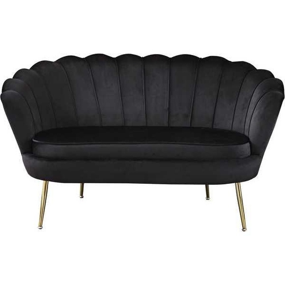 Muschelsofa Samt schwarz 136
