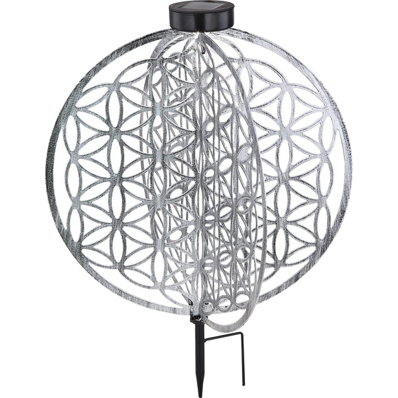 Solarleuchte Metall silberfarben 1xLED