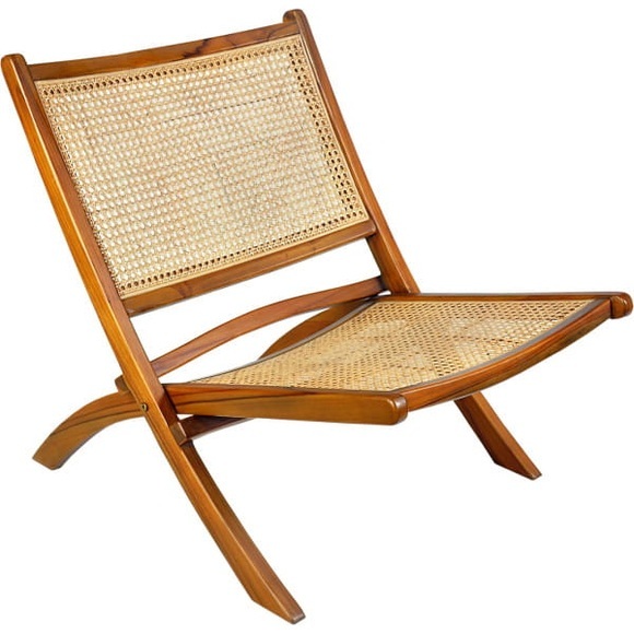 Garten Relaxstuhl Paco Rattan Teakholz natur