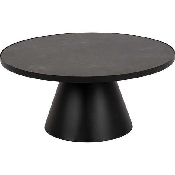 Couchtisch Eliot Glas Keramik schwarz rund 85x85