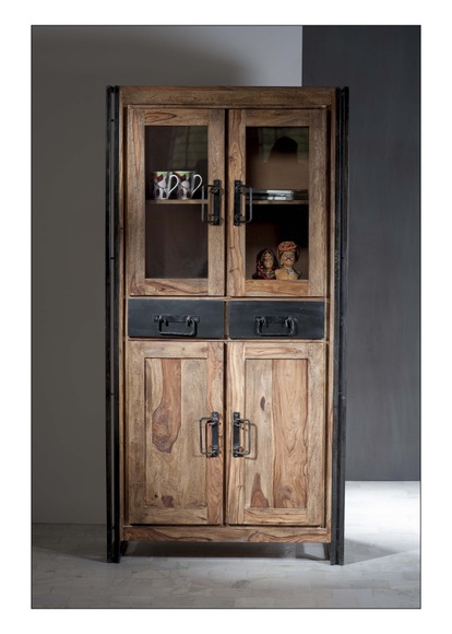Vitrine Natural Factory natur antikschwarz 40x90