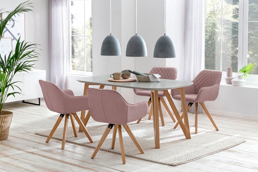 Essgruppe Grau (5-tlg.) 160x90cm rose