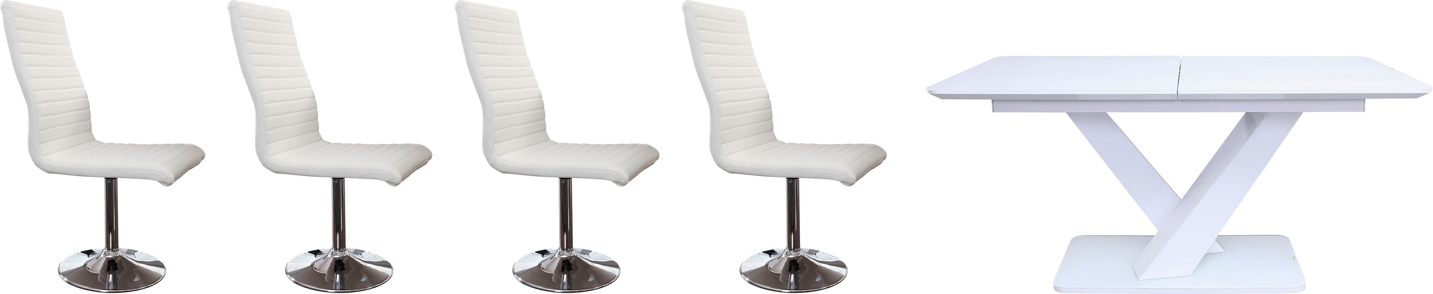 SalesFever Essgruppe, (Set, 5 tlg.), Tisch mit Ausziehfunktion