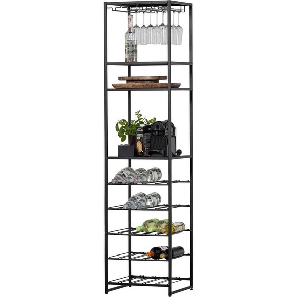 Weinregal Reese schwarz 185x45