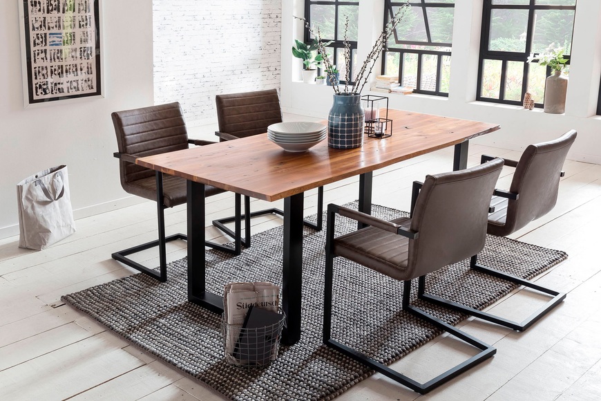 Essgruppe (5-tlg.) 160x85cm dunkelbraun