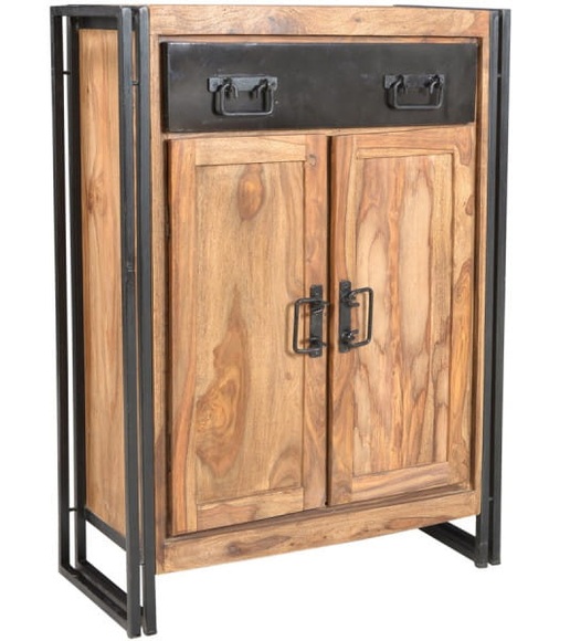 Hochkommode Natural Factory natur antikschwarz 75x110