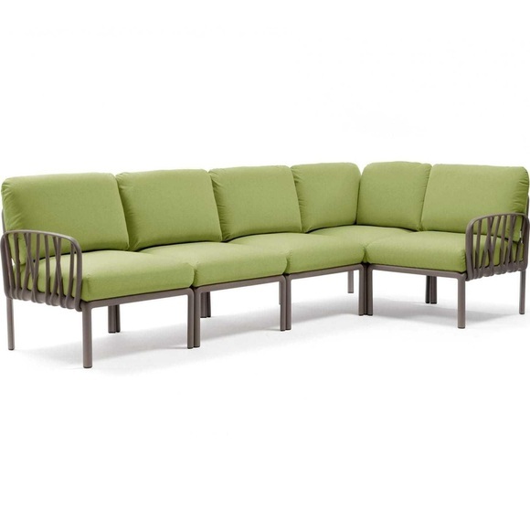 Nardi - 5-Sitzer Sofa Komodo Dunkles Beige-Grün (135,5 x 294 x 78/154 cm)