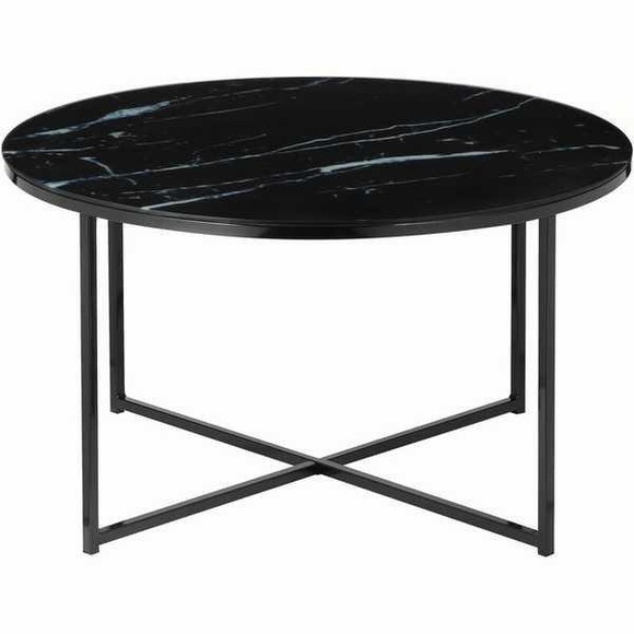 Couchtisch Marmor schwarz rund 80x80