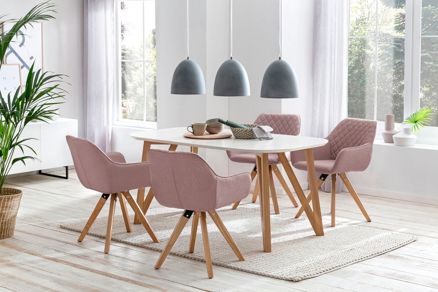 Essgruppe Weiss (5-tlg.) 160x90cm rose