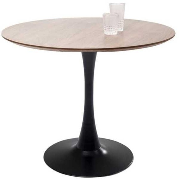 Tisch Schickeria Walnussoptik schwarz rund 80