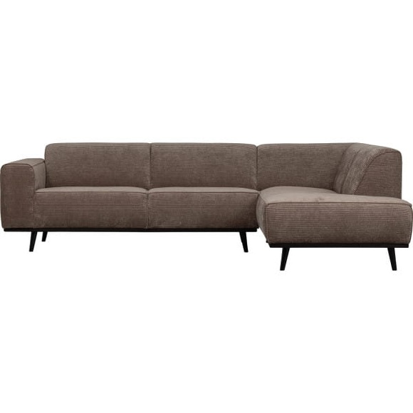Ecksofa Statement rechts Ribcord flach taupe