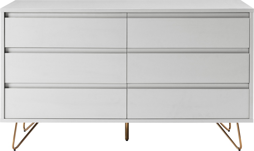 Kommode Breit 6 Schubladen weiss