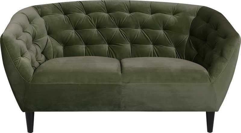 Actona - 2-Sitzer Sofa Ria - Dunkelgrün und Schwarz