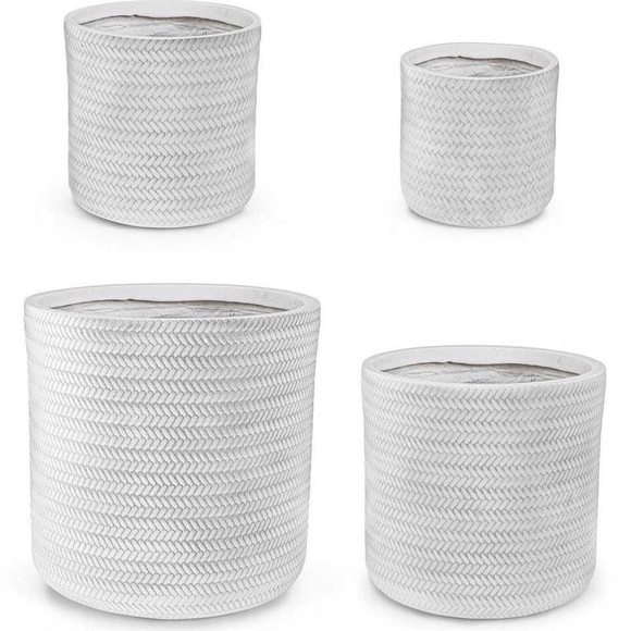 Übertopf Tressage weiss (4er-Set)