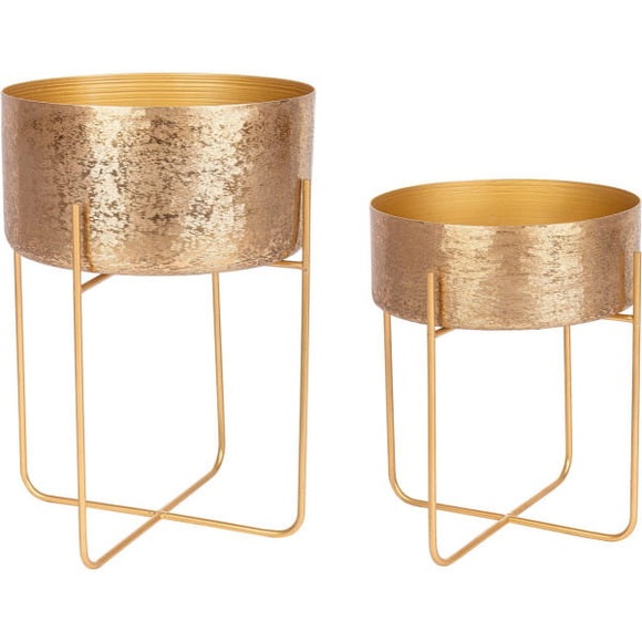 Pflanzentopf Varanasi gold rund (2er-Set)