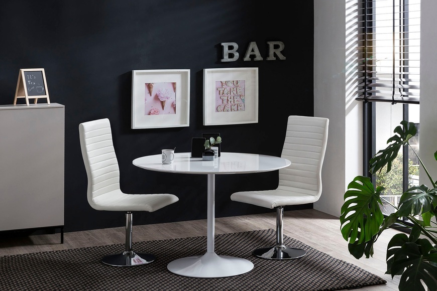 Bistrotisch rund weiss hochglanz 110x110cm