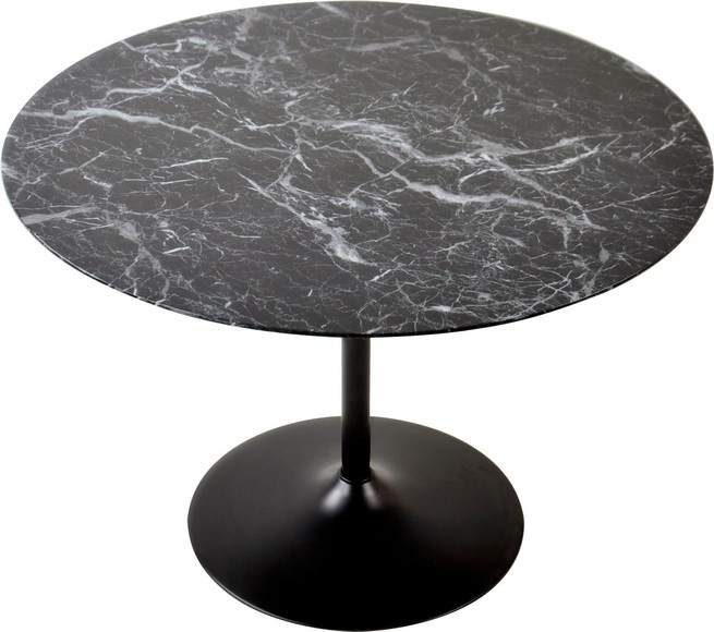 Esstisch Marmor schwarz rund 110x110