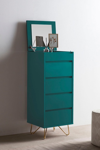 Hochkommode blau 45x110