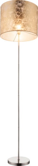 GLOBO AMY Stehleuchte nickel matt, Kunststoff, Textil goldfarben, Höhe Schirm 31 cm, S