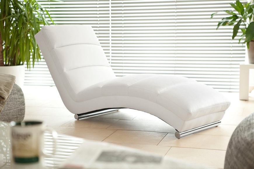 Relaxliege weiss Kunstleder