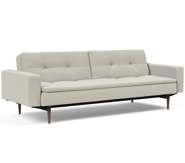 Innovation Bettsofa Dublexo Styletto Dark Wood mit Armlehnen