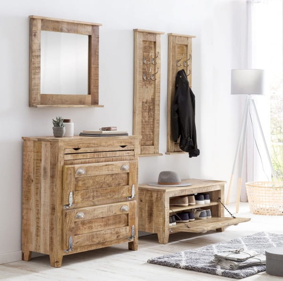 Garderoben-Set Frigo massives Mangoholz natur 5-teilig