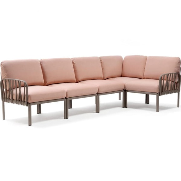 Nardi - 5-Sitzer Sofa Komodo Dunkles Beige - Quartz rose (135,5 x 294 x 78/154 cm)