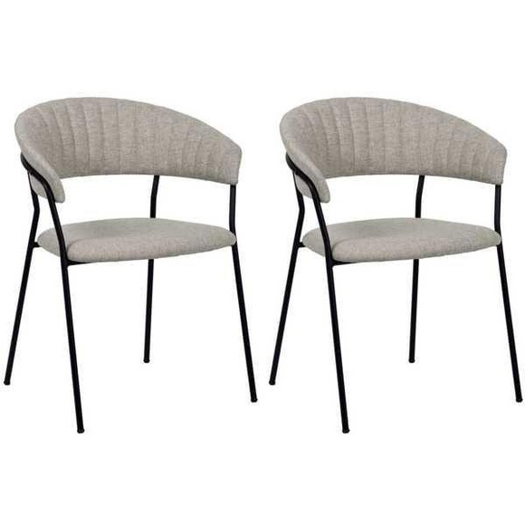 Armlehnstuhl Belle beige (2er-Set)