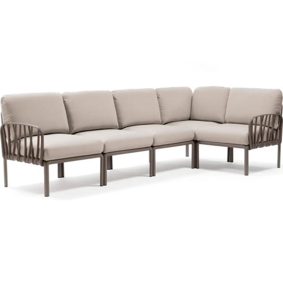 Nardi - 5-Sitzer Sofa Komodo Dunkles Beige - Beige (135,5 x 294 x 78/154 cm)