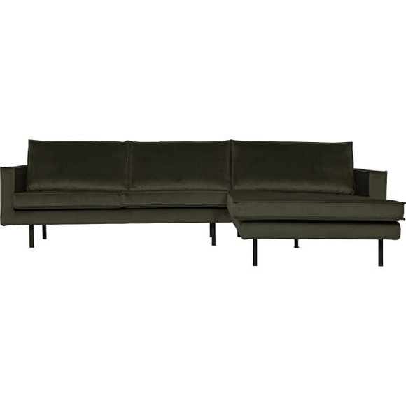 Ecksofa mit Longchair Rodeo Rechts Dark Green Hunter