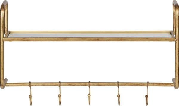 Wandgarderobe Metall Antique Brass, Hatstand BePureHome