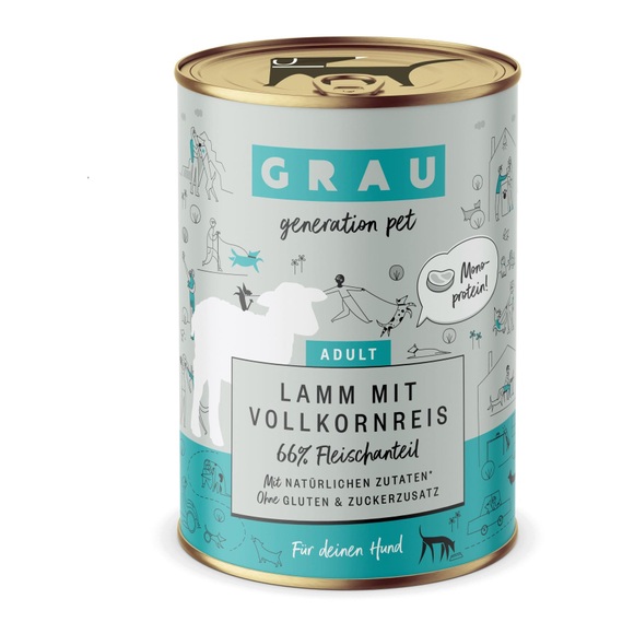 Grau - Generation Pet Nassfutter Lamm mit Vollkornreis - Natur -