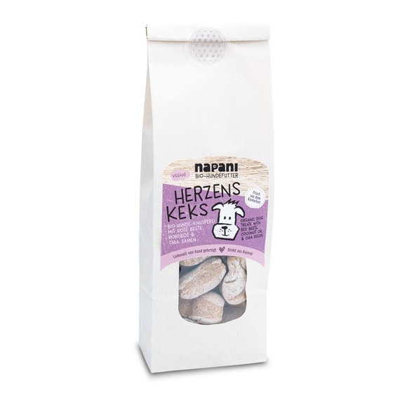 Napani Bio-Hundeleckerli Herzens-Keks vegan - Weiss -