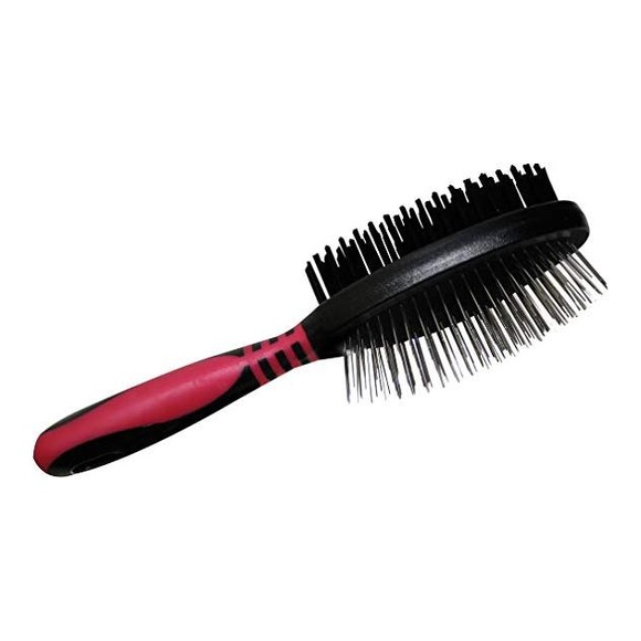 Vanity Doppel Bürste - pink/schwarz