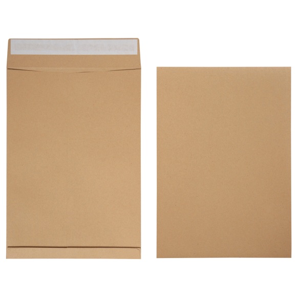 Office Depot Versandtaschen C4 120 g/m² Braun Ohne Fenster Abziehstreifen 229 x 324 mm 25 Stück