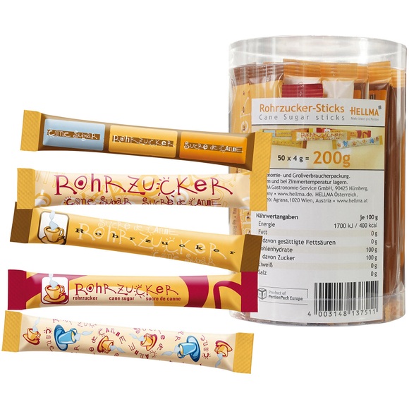 Hellma Rohrzuckersticks 60000091 50 Stück à 4 g