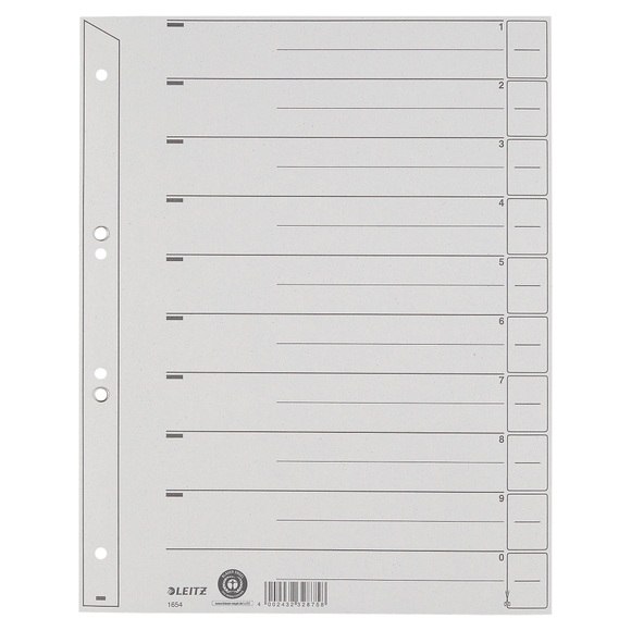 Leitz Trennblatt 16540085 DIN A4 200 g Karton grau