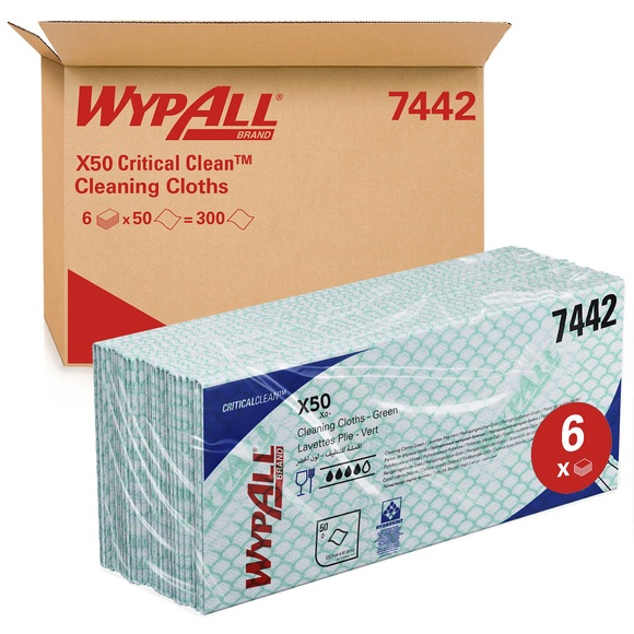 HYDROKNIT Wischtücher WYPALL X50, Interfold, HxB 416 x 245 mm, grün