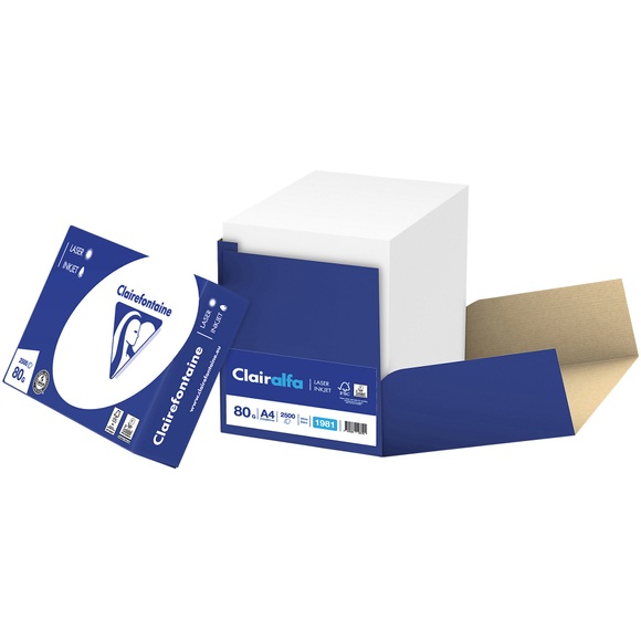 Clairefontaine Kopier-/ Druckerpapier DIN A4 80 g/m² Weiss Quickbox mit 2500 Blatt