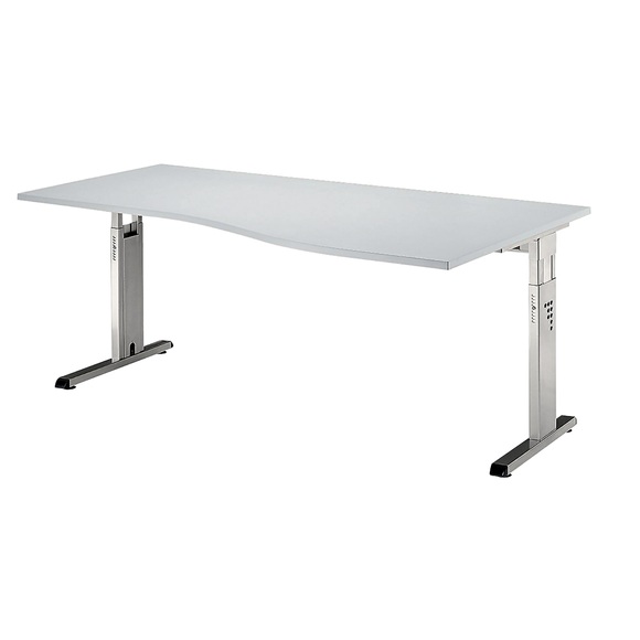 Hammerbacher Schreibtisch Matrix Lichtgrau 1.800 x 1.000 x 850 x 68 - 85 mm