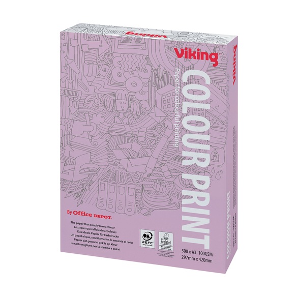Viking DIN A3 Druckerpapier 100 g/m² Glatt Weiß 500 Blatt
