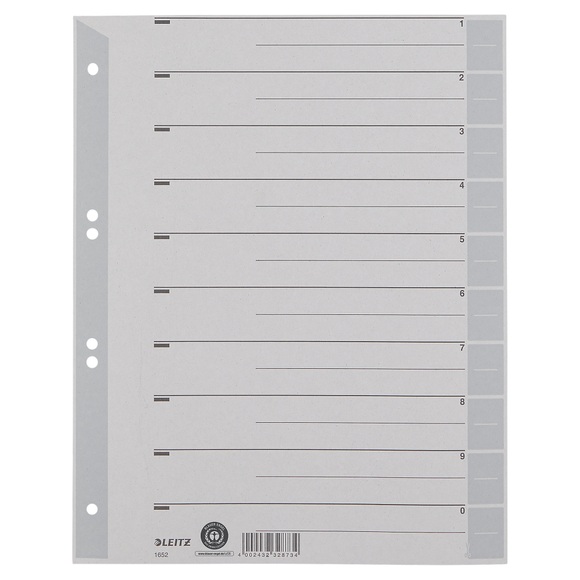 Leitz Trennblatt 16520085 DIN A4 230 g Karton grau
