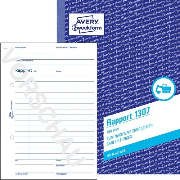 Avery 1307 accounting form/book A5 100 pages