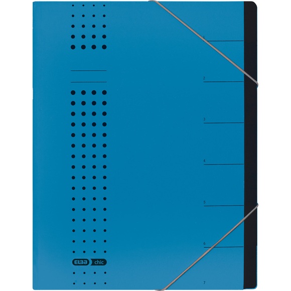 Elba Ordnungsmappe chic Blau DIN A4 Karton Anzahl der Fächer: 7 400002020