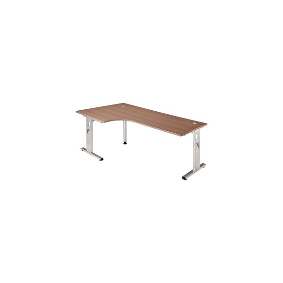 Hammerbacher Schreibtisch Matrix Nussbaum 2.000 x 1.200 x 850 x 650 - 850 mm