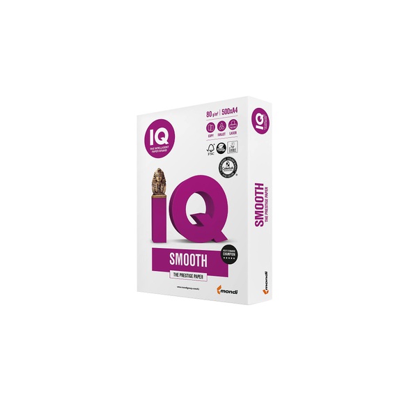 IQ Smooth Kopier-/ Druckerpapier DIN A4 80 g/m² Weiss 500 Blatt