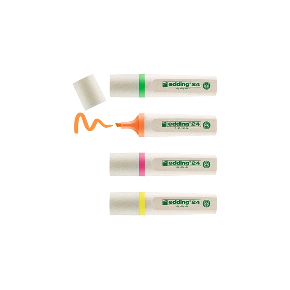 Edding e-24 EcoLine Textmarker Gelb, Orange, Grün, Pink 2 mm, 5 mm