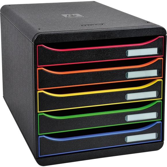 Exacompta Schubladenbox Harlequin Polystyrol Schwarz 27,8 x 34,7 x 27,1 cm