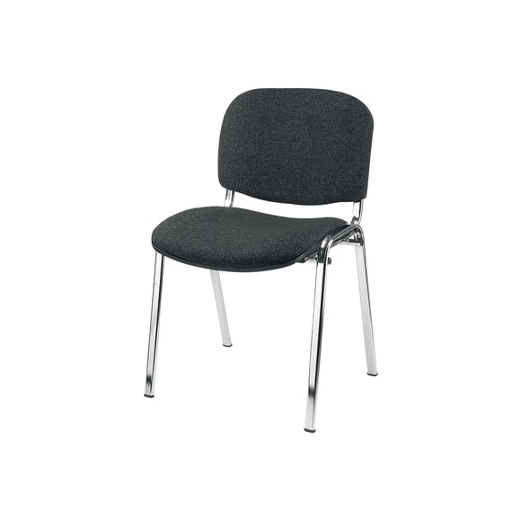 Nowy Styl Stapelstuhl PLUS Stoff, Chrom Grau 4 Stück