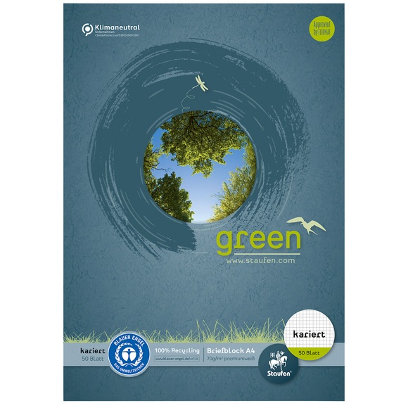 Ursus Green A4 Oben gebunden Blau Papierumschlag Notizbuch quadratisch 50 Blatt